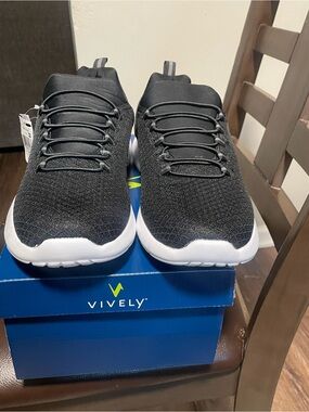 Men's Black Knit Slip-On Sneakers with White Sole